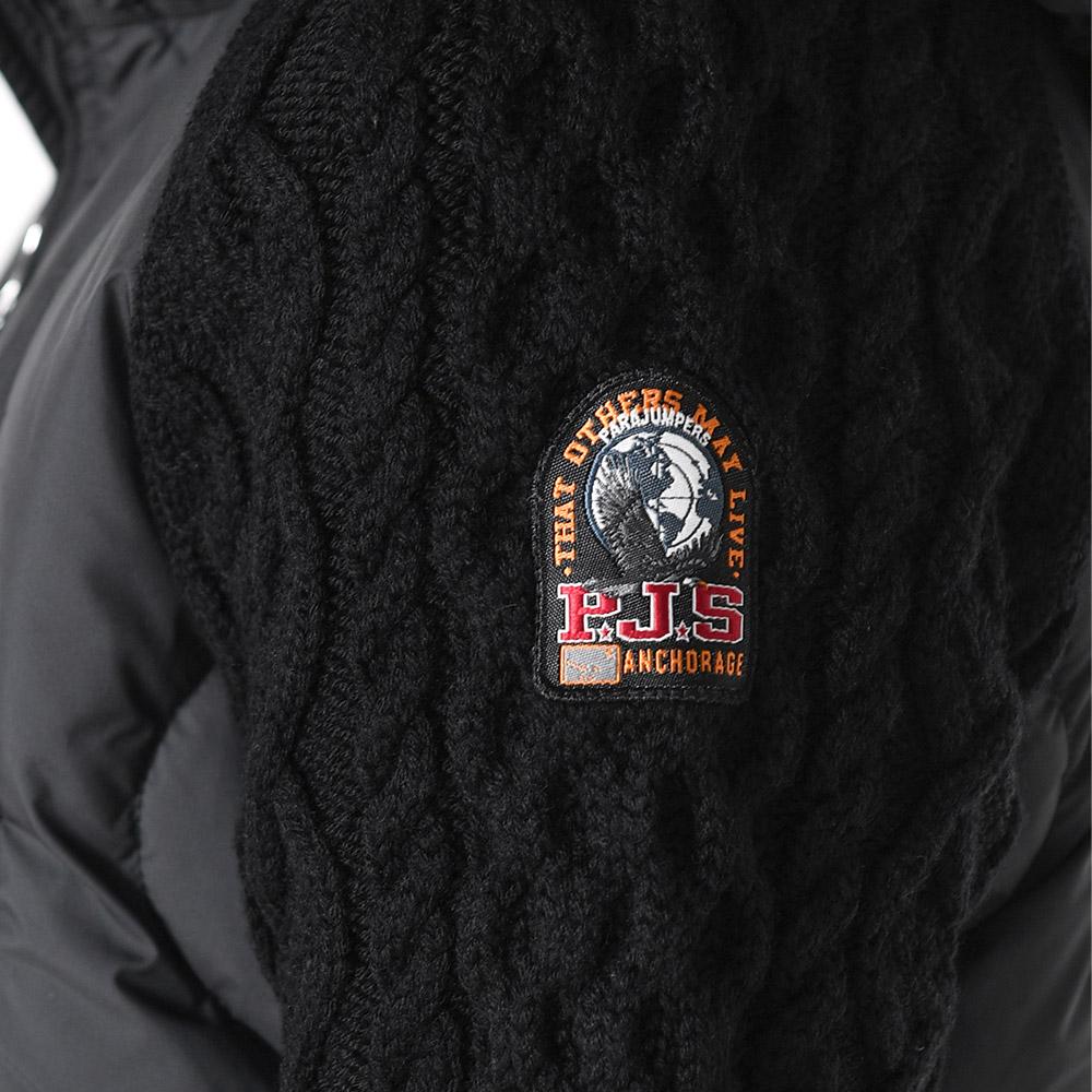 Parajumpers Knit Mix Padded Hooded Zip Jacket Black