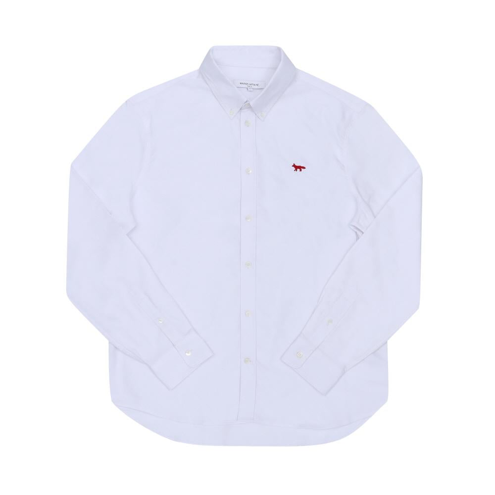 Maison Kitsune Profile Fox Logo Regular Fit Long Sleeve Shirt for Men