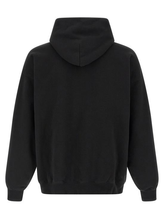 BALENCIAGA Black Paris Thunderstorm Hoodie Top