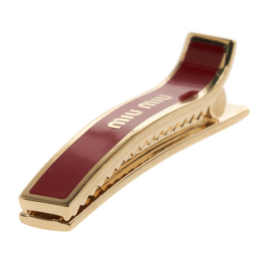Miu Miu Engraved Hair Clip Women’s Black Accessory