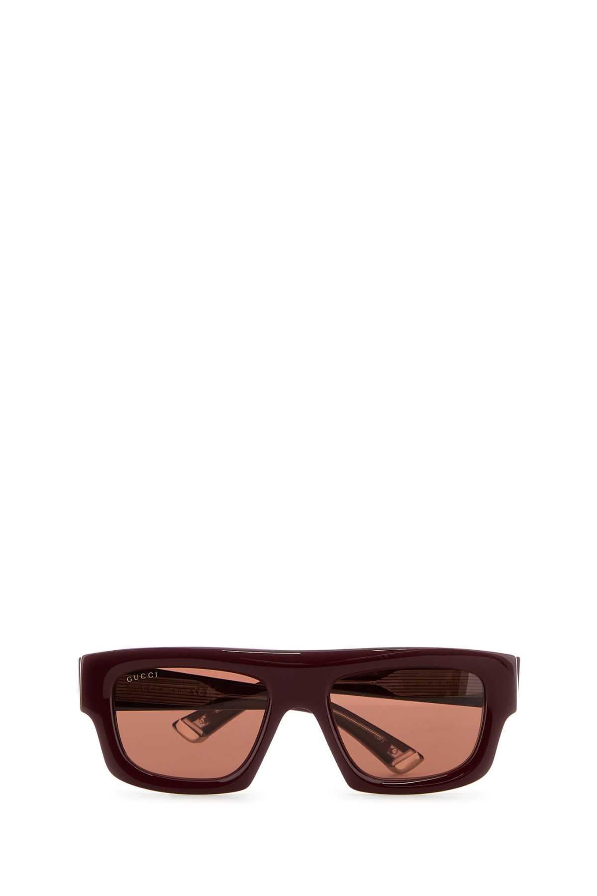 GUCCI Brown Acetate Square Sunglasses for Men