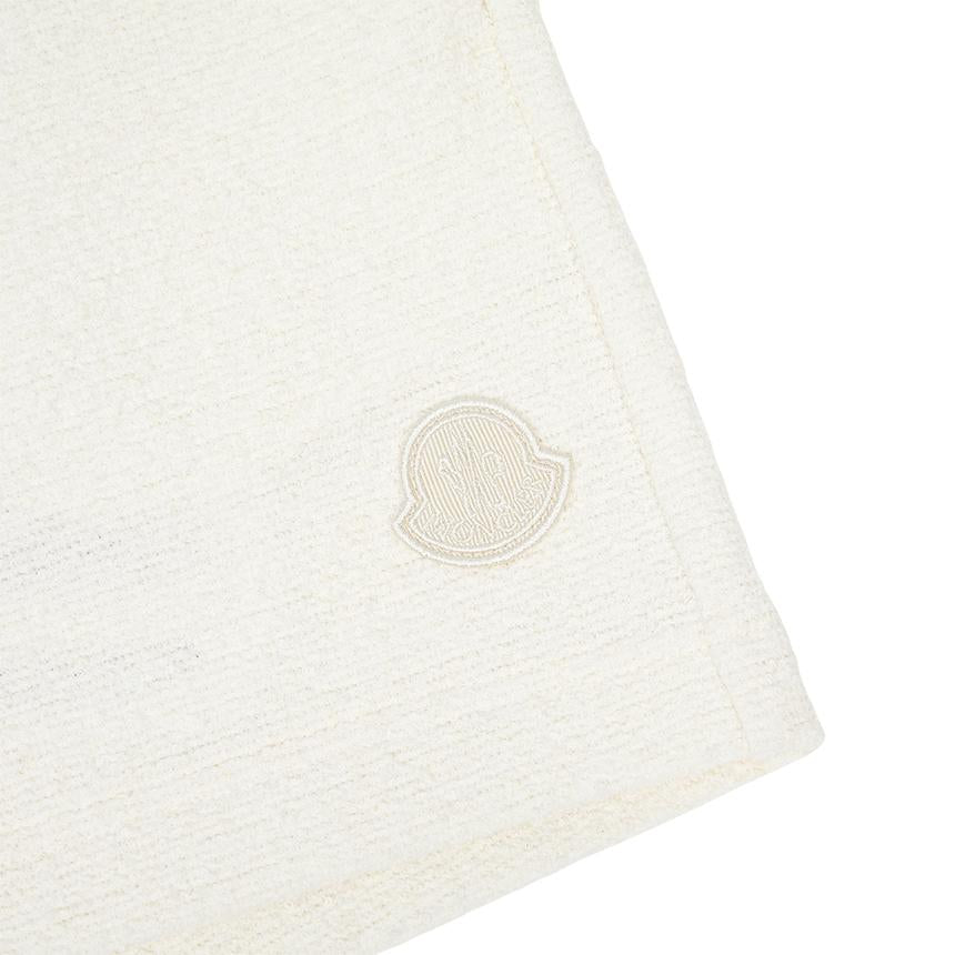 Moncler Women’s Cotton Blend Logo Trim Short Shorts White