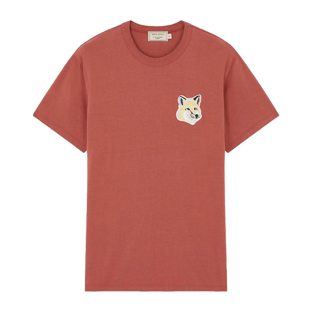 Maison Kitsune Women Big Pastel Fox Head Patch T-Shirt Dark Pink