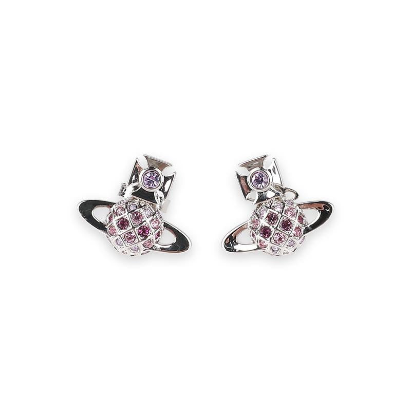 Vivienne Westwood Willa Bas Relief Pink Silver Earrings 6201034O 02P457 P457
