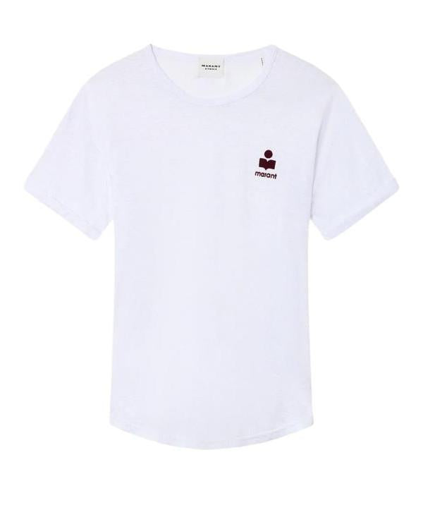 Isabel Marant KOLDIA Linen Logo T-Shirt TS0315FA A1N09E 20WH