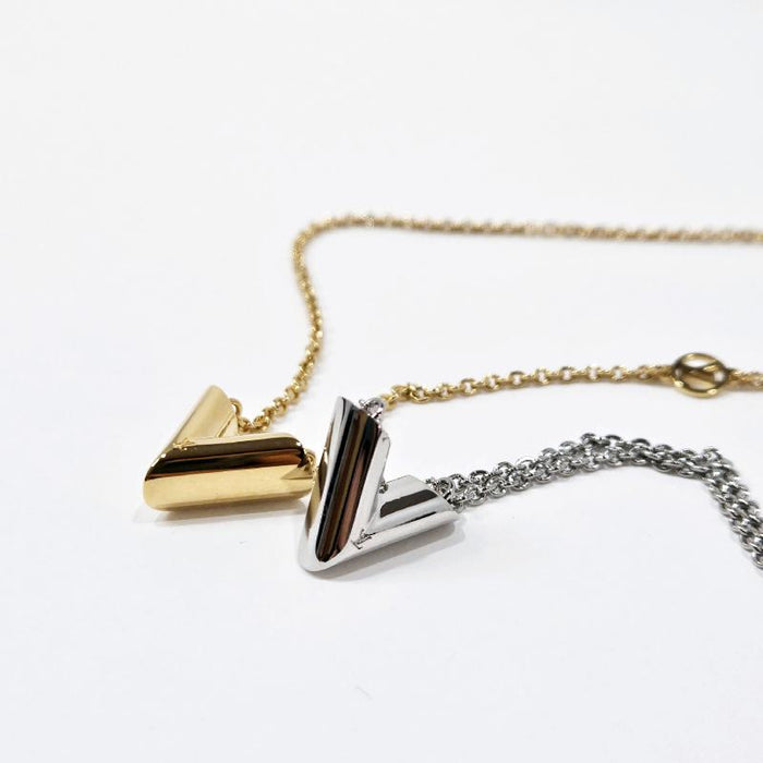 Louis Vuitton Essential V Logo Pendant Necklace M61083 M00857