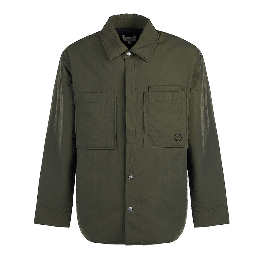 Maison Kitsune Bold Fox Head Patch Padded Overshirt for Men LM02113WQ4019 MG