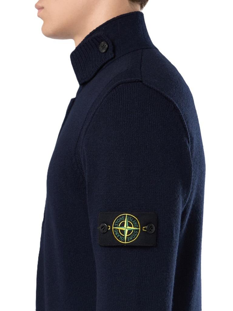 STONE ISLAND Navy Full-Zip Knit Cardigan Jacket Men K2S15 5100047 S00A3 V0020