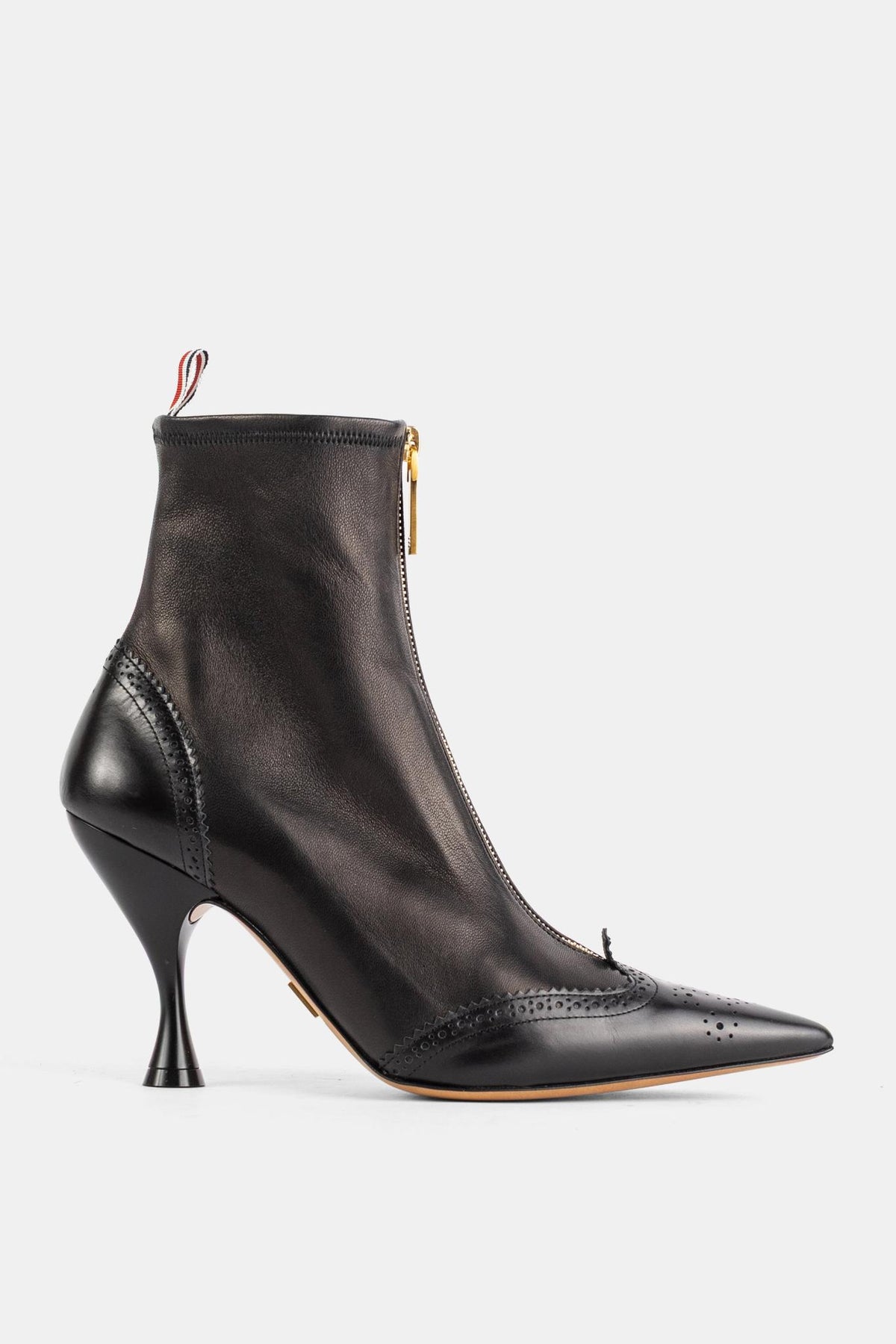 THOM BROWNE Black Leather Ankle Boots