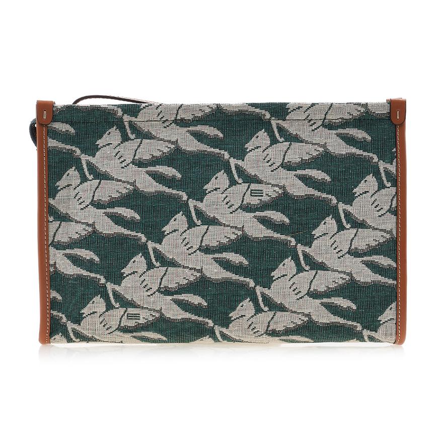 Etro Pegasus Logo Leather Clutch for Women