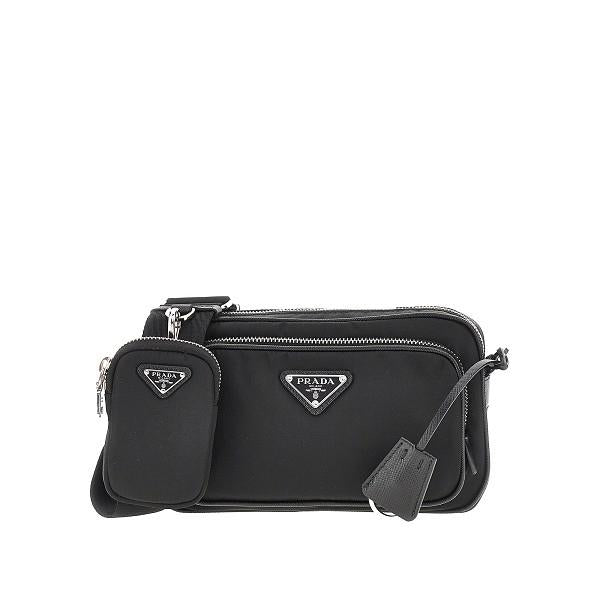 PRADA Leather Crossbody Bag Black