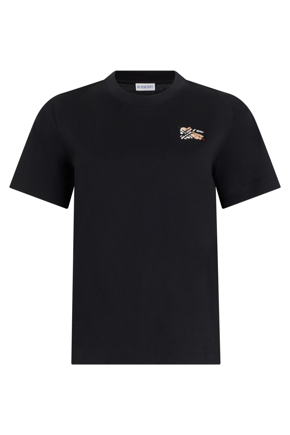 BURBERRY Black Cotton Short Sleeve T-Shirt