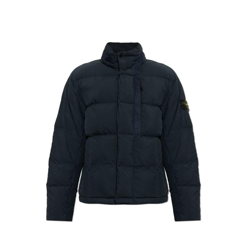 STONE ISLAND Cotton Nylon Down Jacket for Men Black