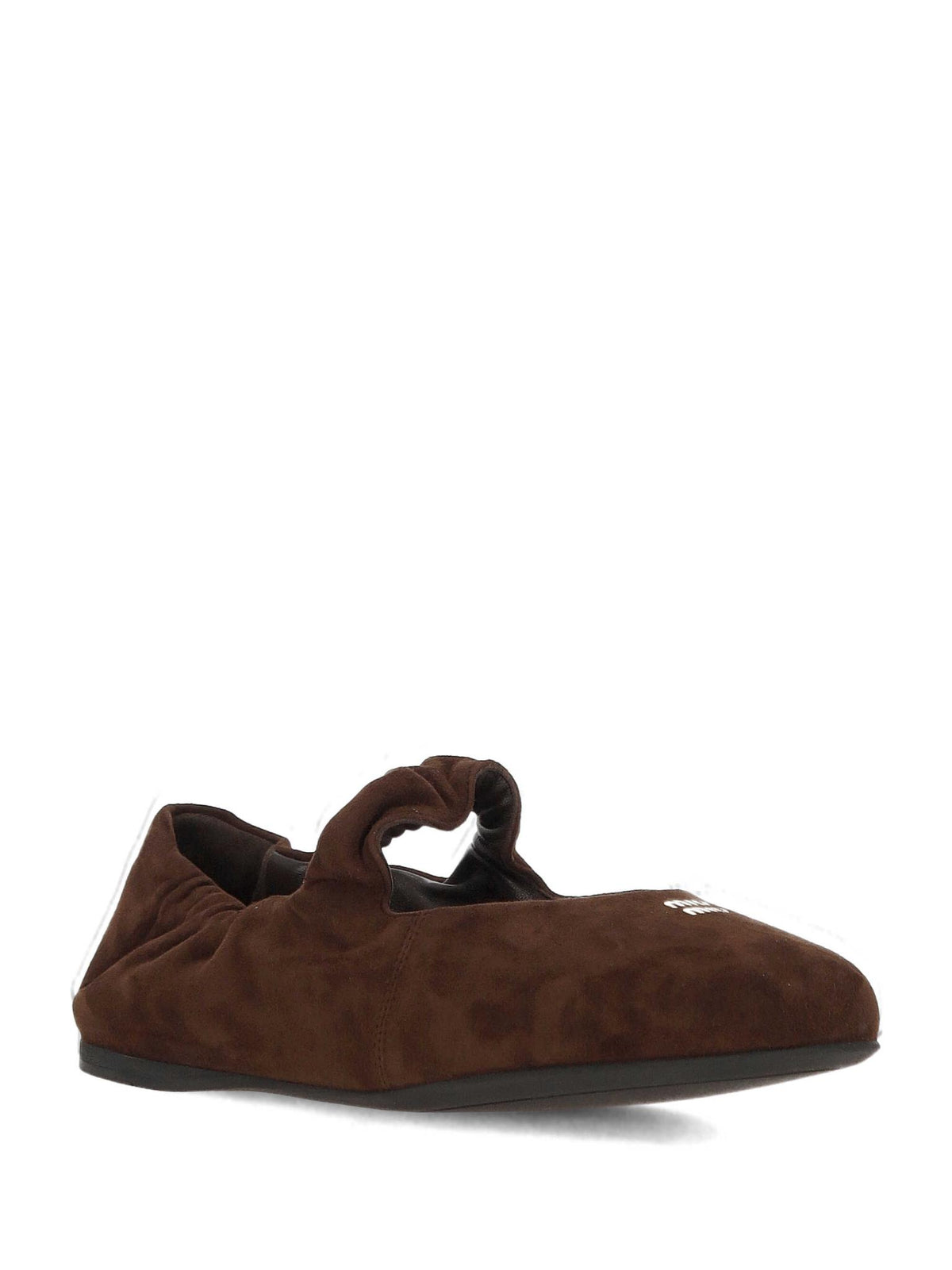 Miu Miu Black Leather Flat Shoes