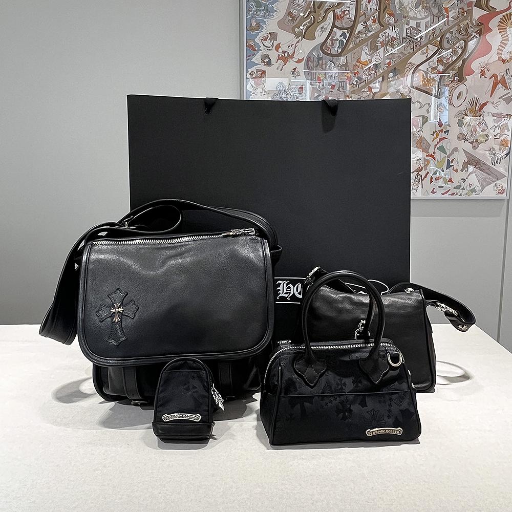 Chrome Hearts Chicken Nugget Leather Shoulder Bag Black Women