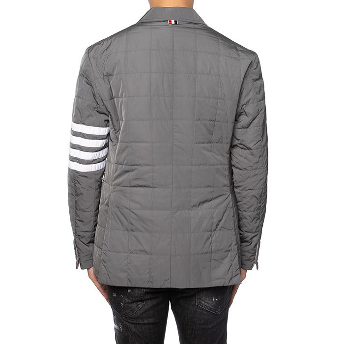 THOM BROWNE Men’s Diagonal Stripe Padded Sports Jacket Gray