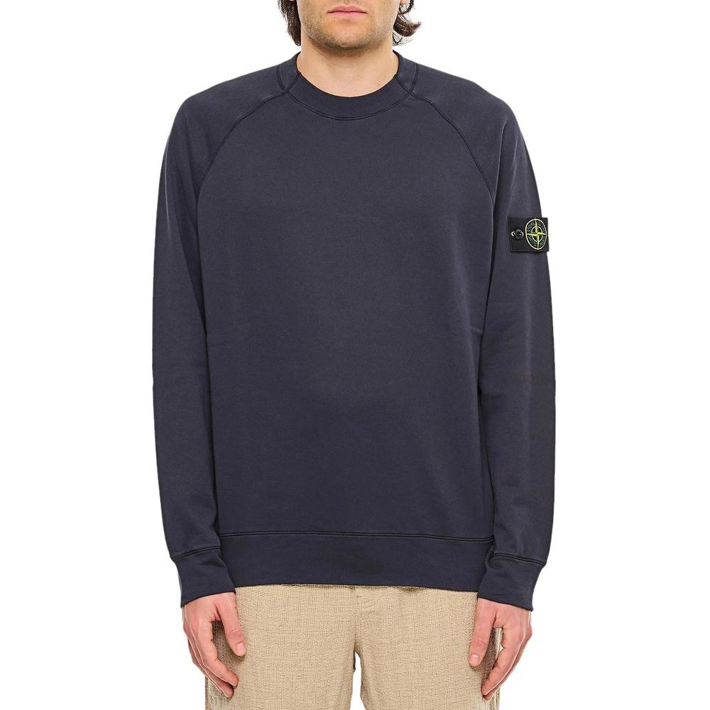 STONE ISLAND Cotton Fleece Crewneck Sweatshirt for Men