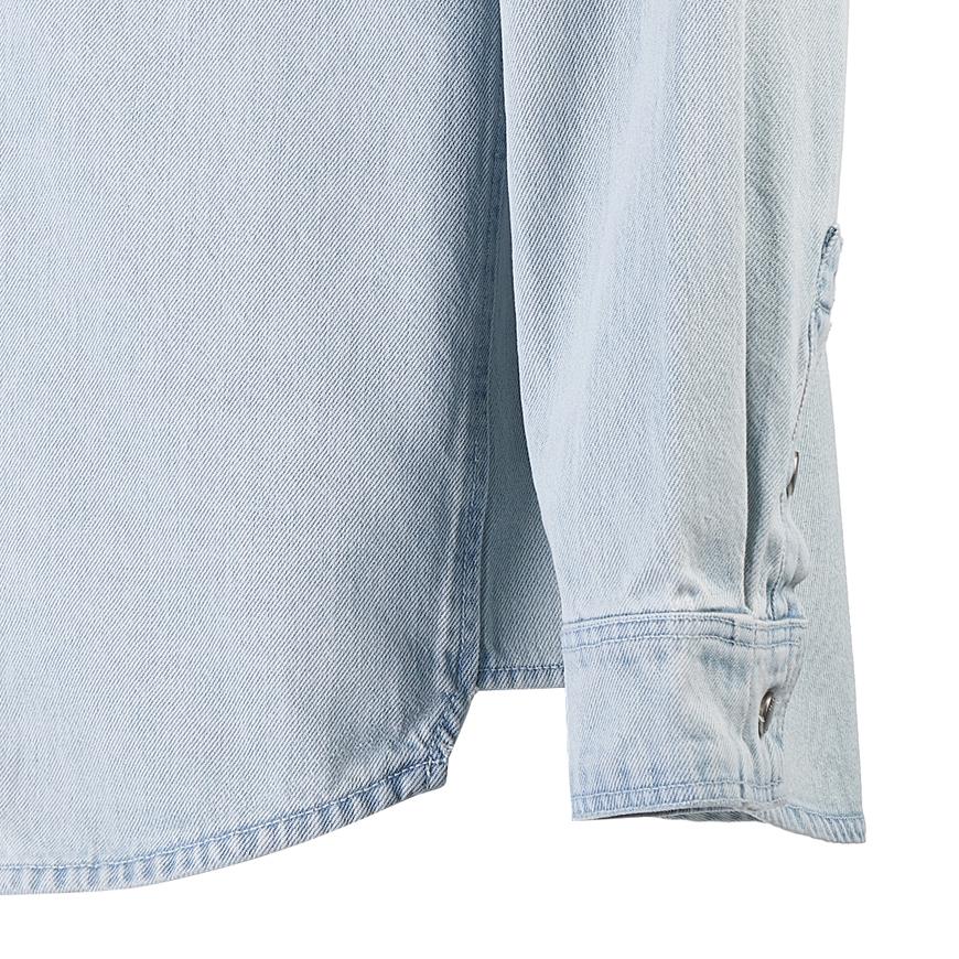 WOOYOUNGMI Men’s Flower Logo Denim Long-Sleeve Shirt