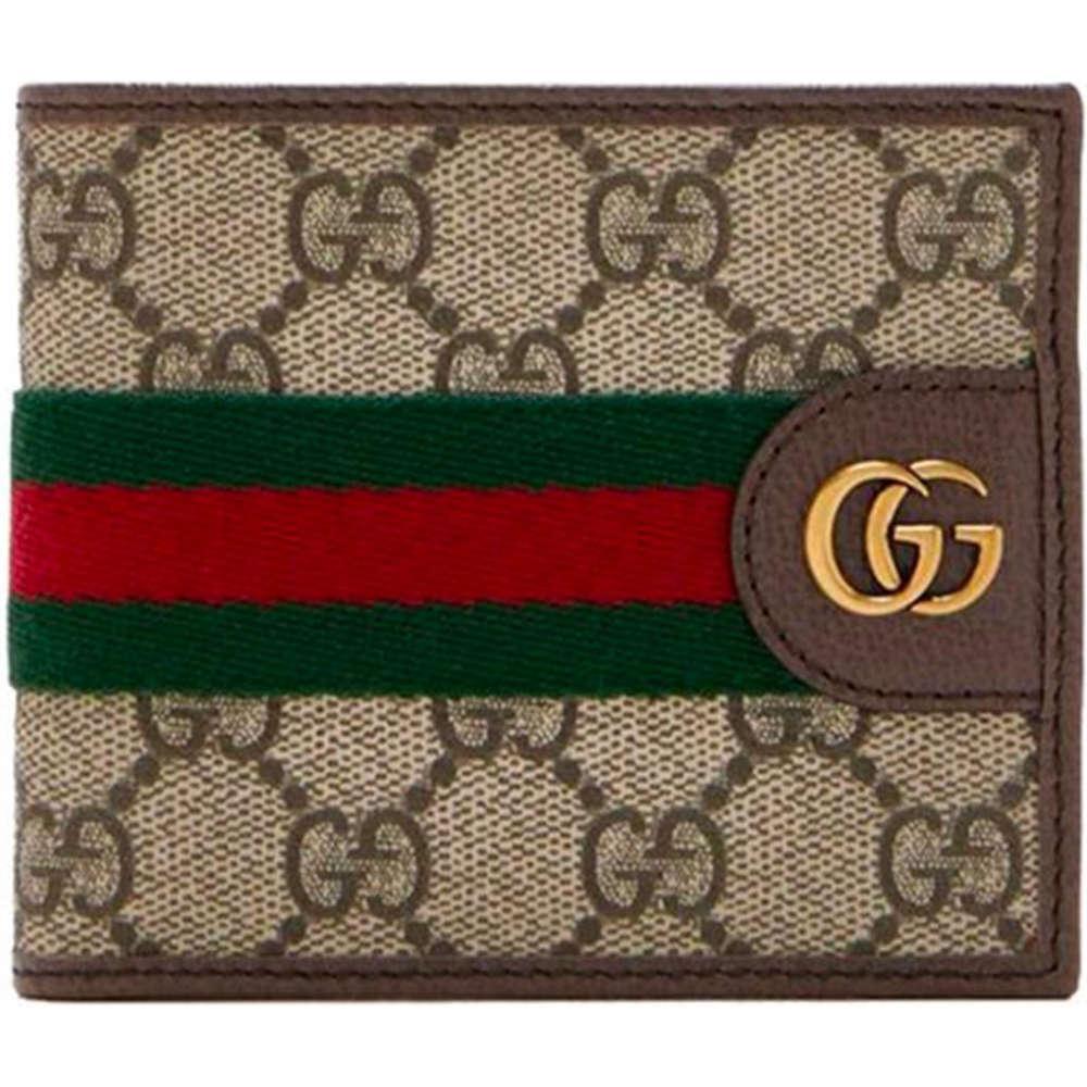 GUCCI GG Marmont Beige Leather Bifold Wallet for Men