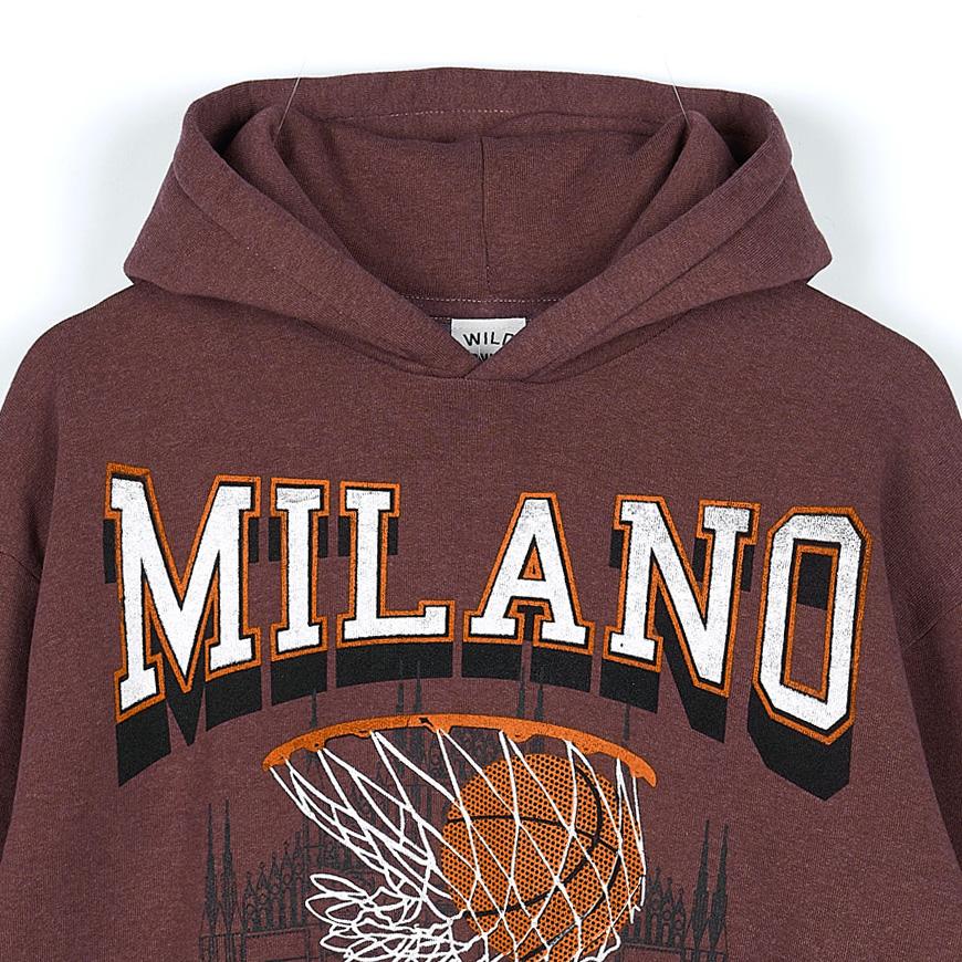 Wild Donkey Old Burgundy Dyed Unisex Basket Graphic Hoodie
