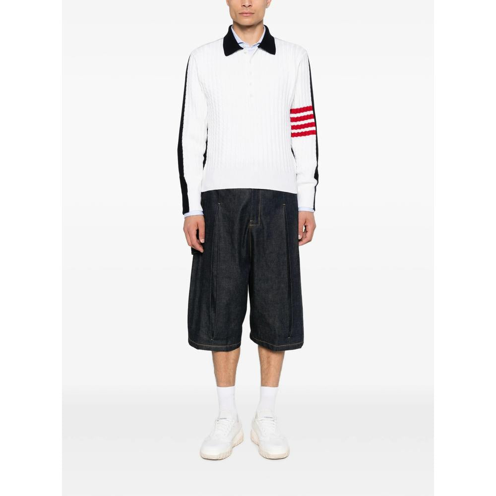 THOM BROWNE Gray Wool Turtleneck Knit Sweater for Men