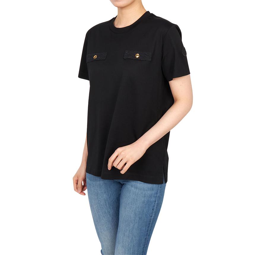 Moncler Mock Pocket Women’s Short Sleeve T-Shirt Black