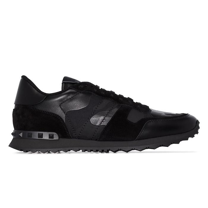 VALENTINO Men Rockrunner Camo Leather Low-Top Sneakers