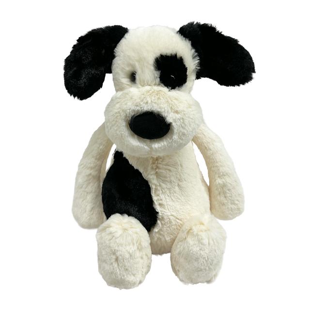 jELLYCAT Bashful Lufferty Black and Cream Puppy Big Medium Keyring