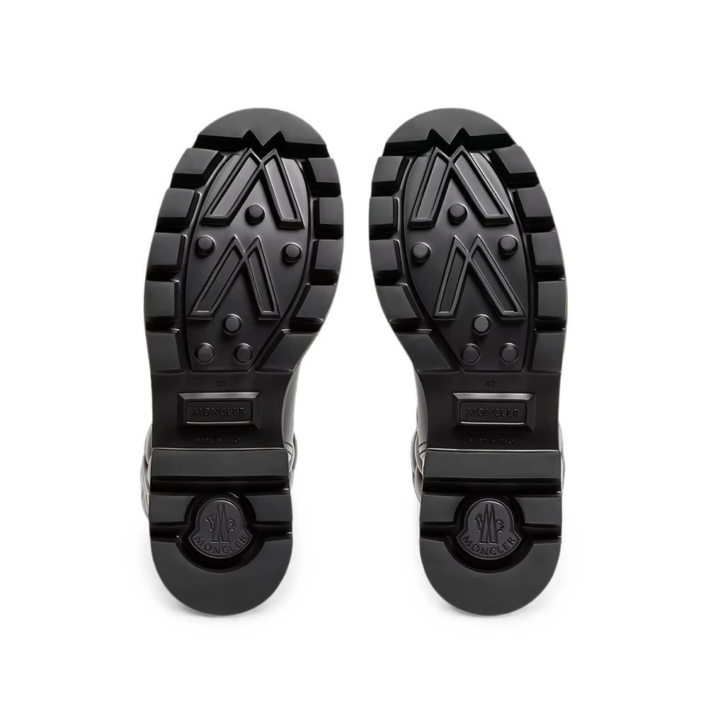 Moncler Black Leather Mid-Calf Boots