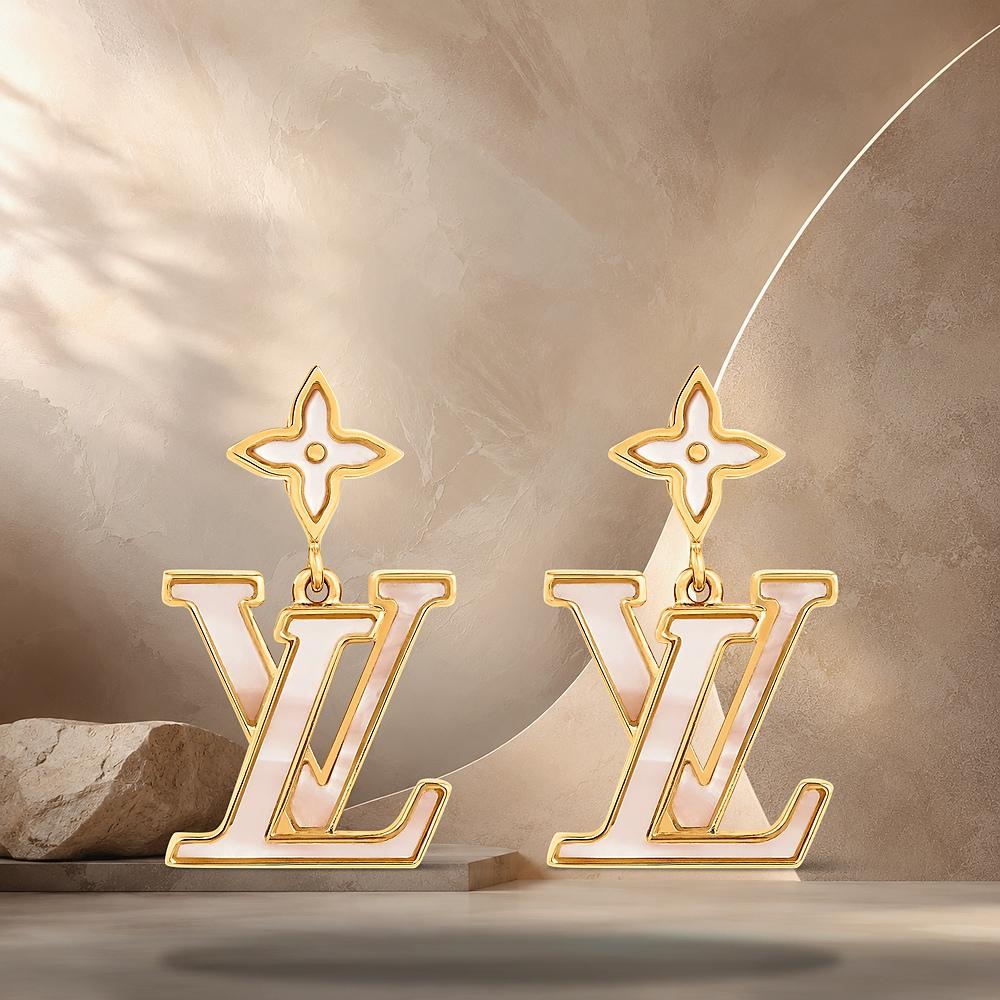Louis Vuitton Lady LV Pearl Essence Earrings Pink Gold-Tone Metal M03975