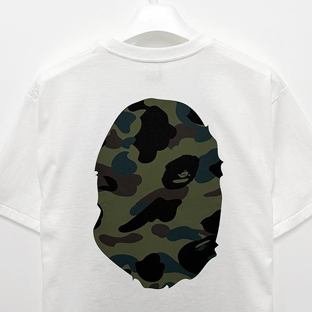 BAPE Giant First Camo Big Ape Head Short Sleeve T-Shirt White/Gray