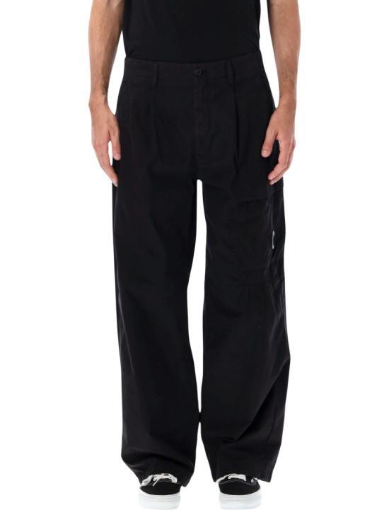 CP Company Micro Reps Boxy Pleated Cargo Pants Black Men