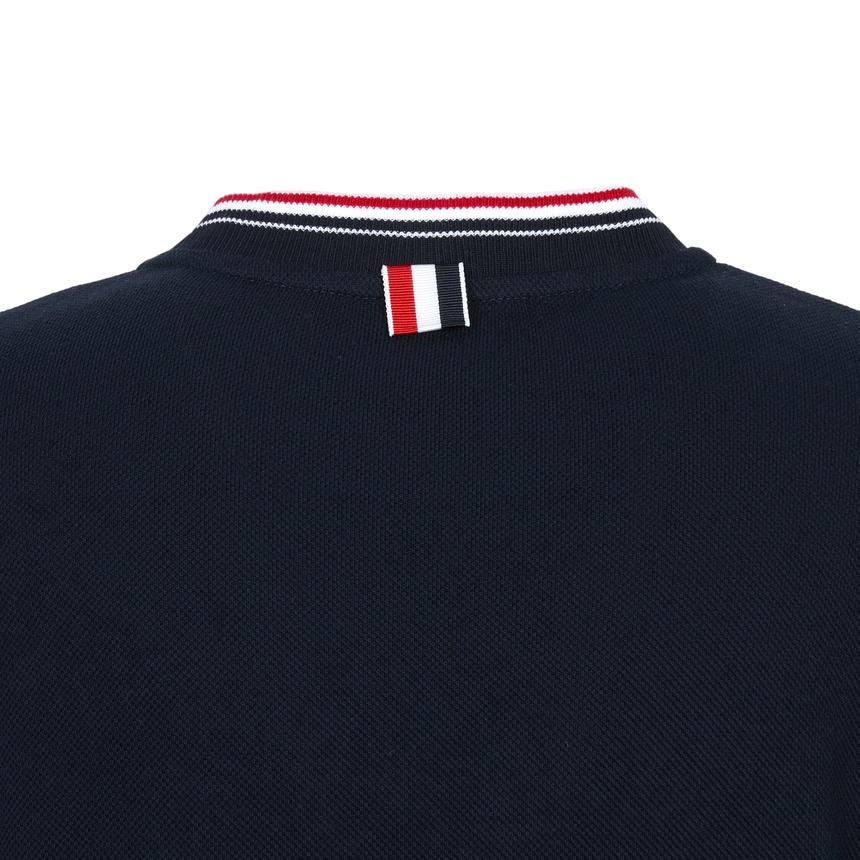 THOM BROWNE Women’s Short-Sleeve Long Dress Navy Cotton
