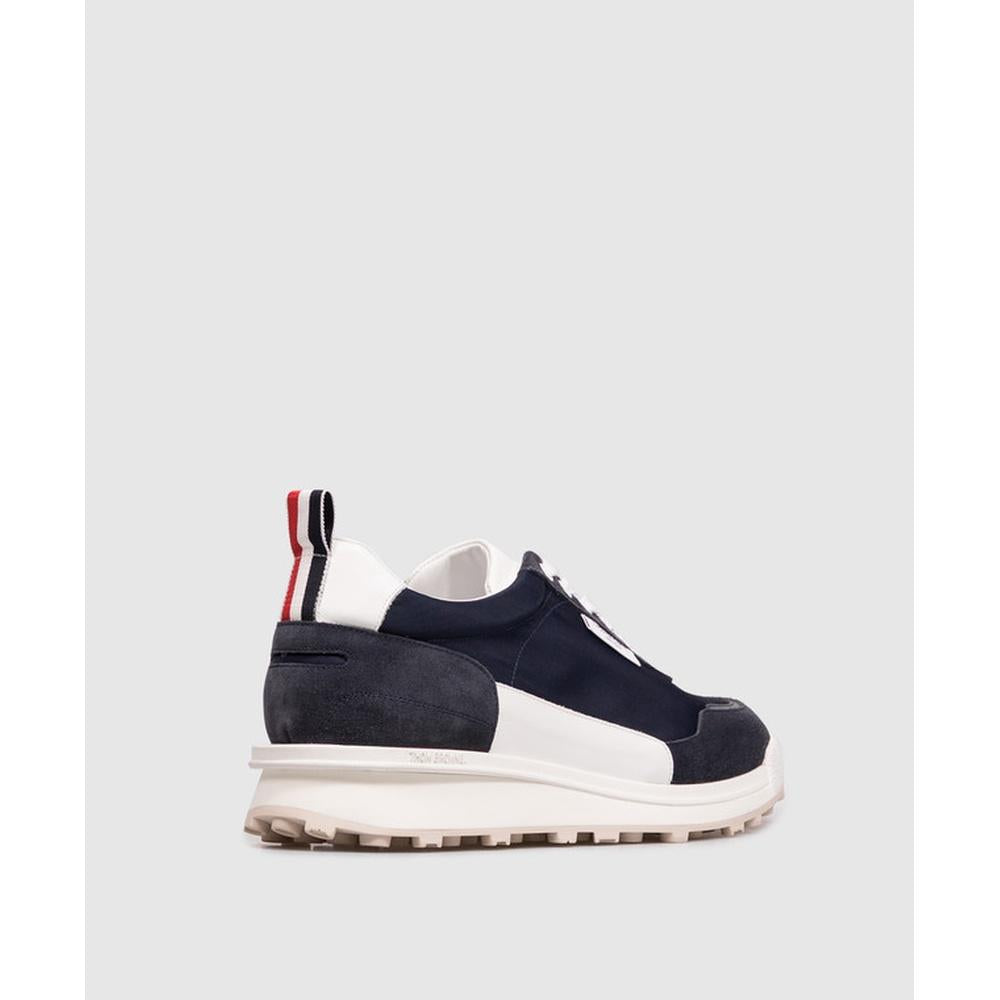 THOM BROWNE Alumni Men’s Low-Top Sneakers Navy Leather