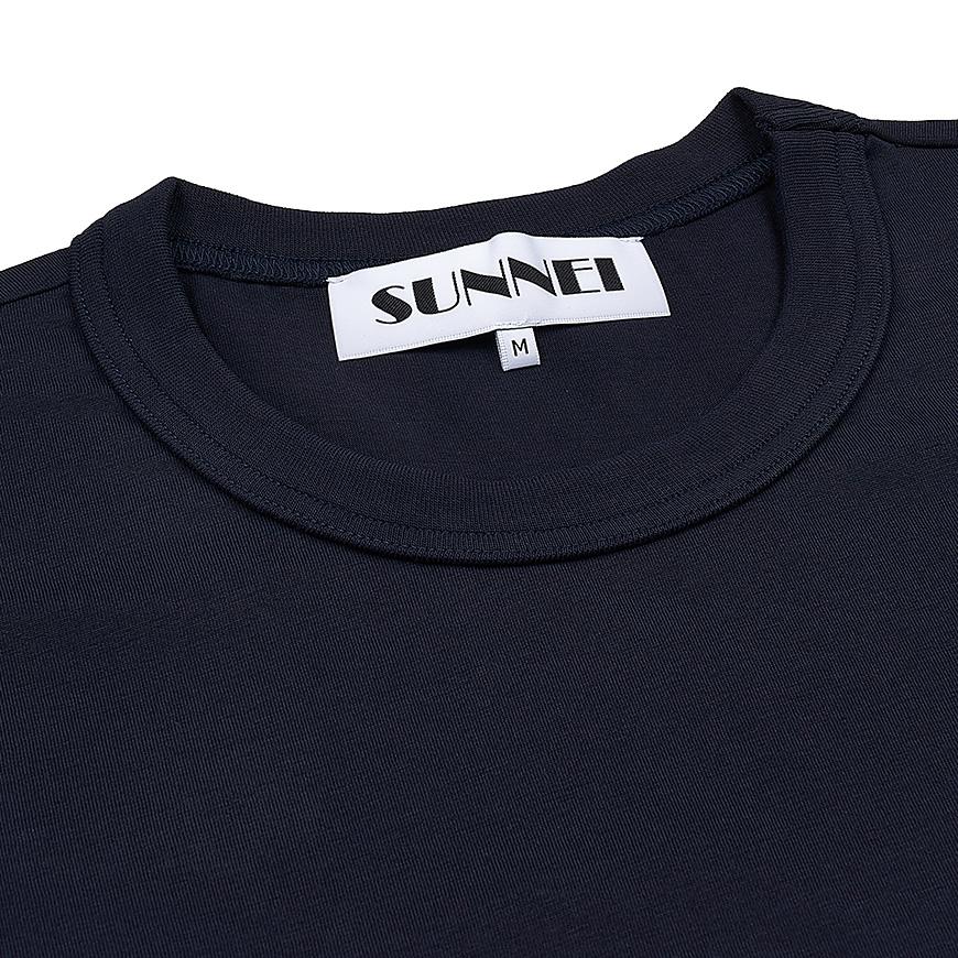 SUNNEI Men’s Big Logo Embroidered Short Sleeve T-Shirt Navy