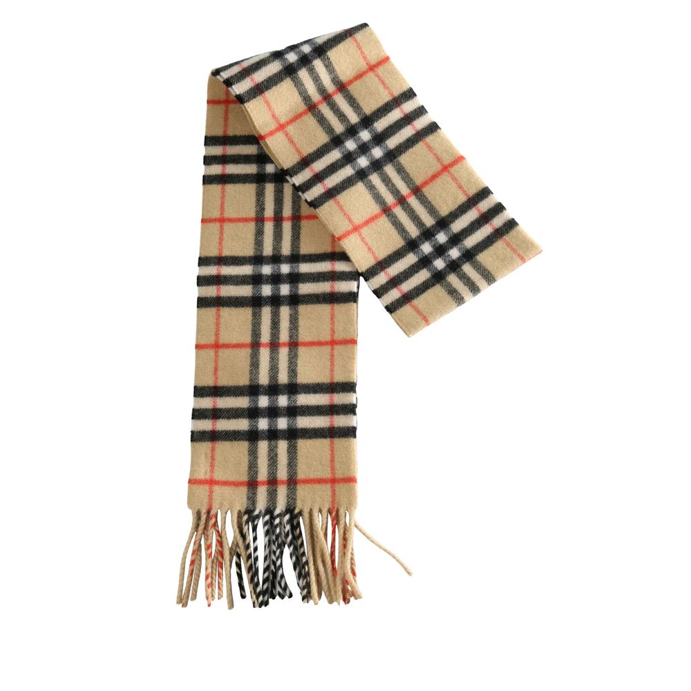 BURBERRY Check Cashmere Scarf Tan/Brown Men's