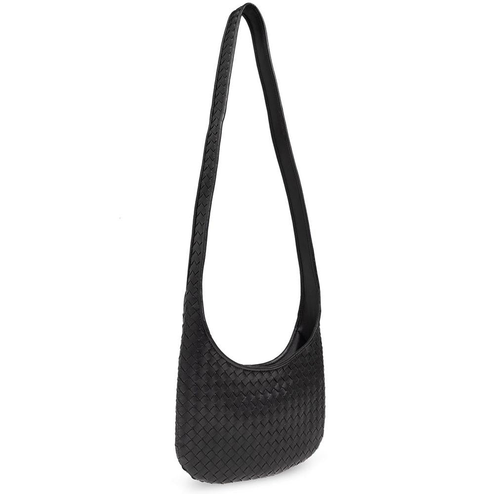 Bottega Veneta Black Leather Veneto Small Crossbody Bag Unisex