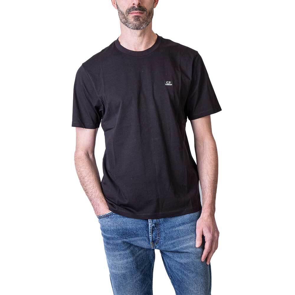 CP Company Jersey Short Sleeve Logo T-Shirt Black Men's