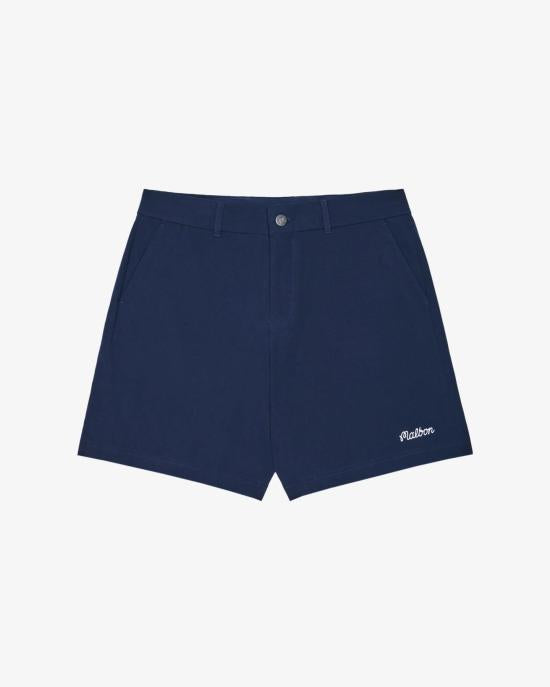 malbon Navy Athletic Golf Shorts for Men M9413 NVY