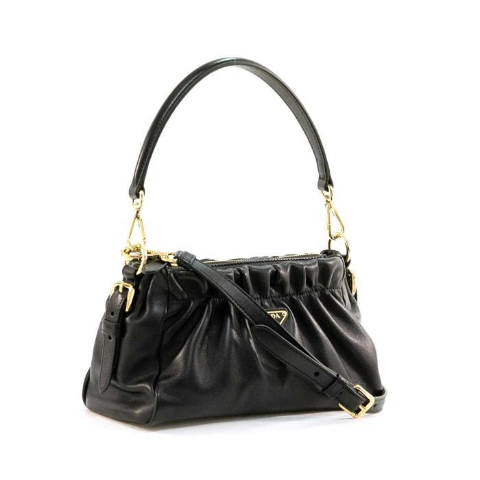 PRADA Nappa Leather Shoulder Bag Black