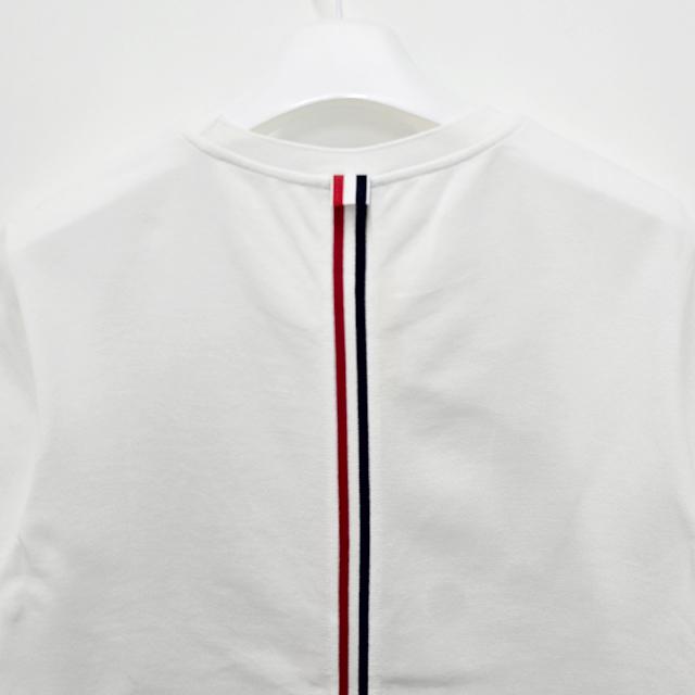 THOM BROWNE Pique Center-Back Tricolor Stripe Relaxed Fit T-Shirt