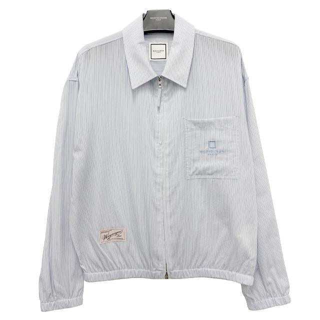 WOOYOUNGMI Logo Stripe Zip-Up Long Sleeve Shirt W261SH17 846L