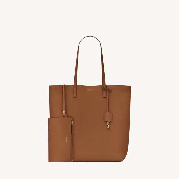 Saint Laurent North South Leather Shopping Tote Bag Brick