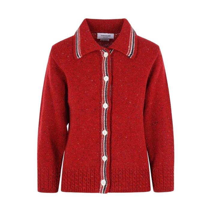 THOM BROWNE Donegal Hector Pointelle Dog Cardigan