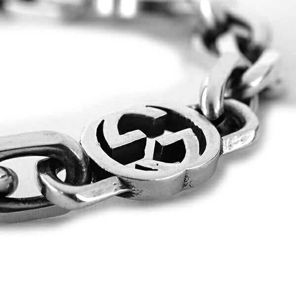 GUCCI Interlocking G Chain Bracelet Vintage Silver Jewelry