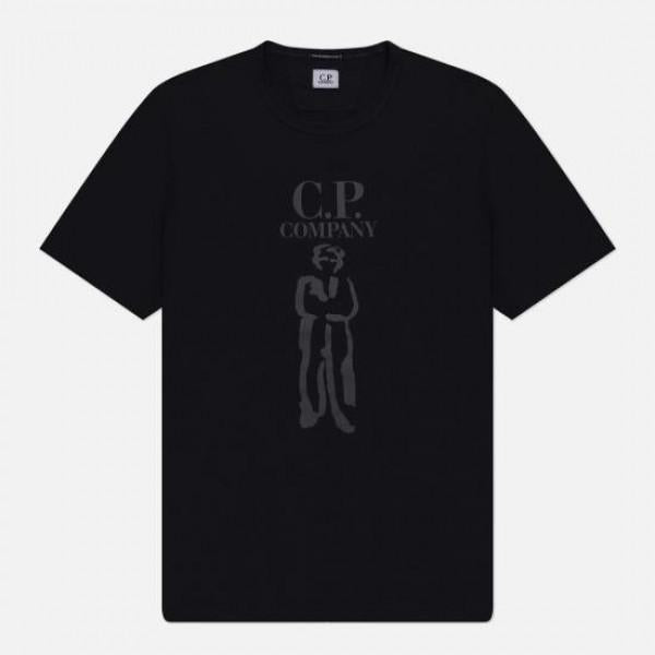 CP Company Mercerized Jersey Twist British Black T-Shirt