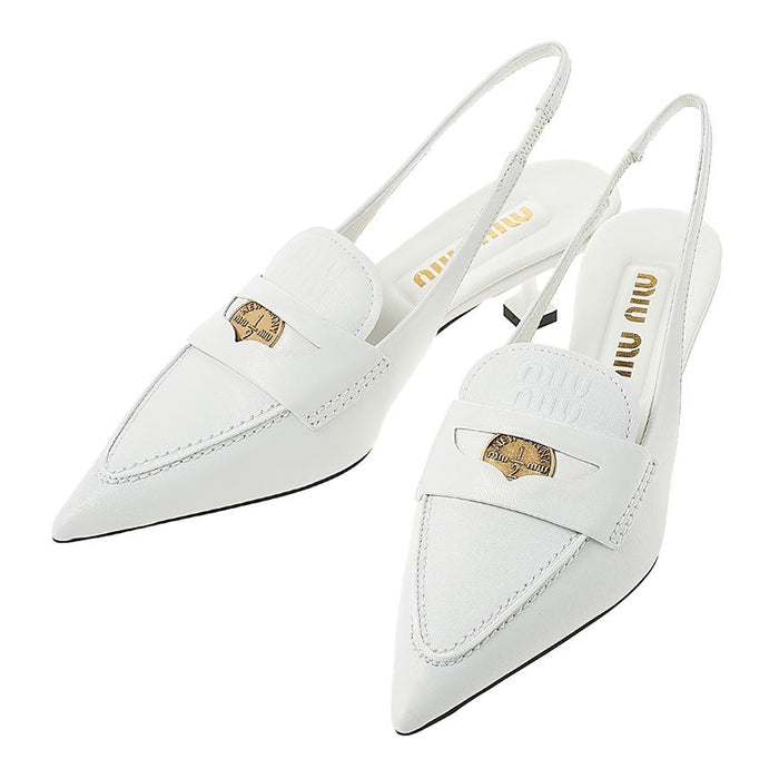 Miu Miu Black Leather Slingback Pumps