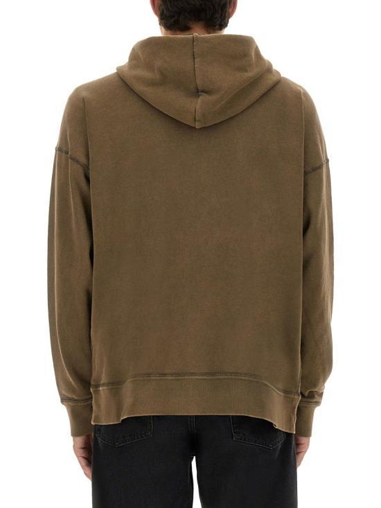 Isabel Marant Miley Logo Hoodie Dark Bronze Ecru Cotton Pullo SW0027HAC3M06HDBEC