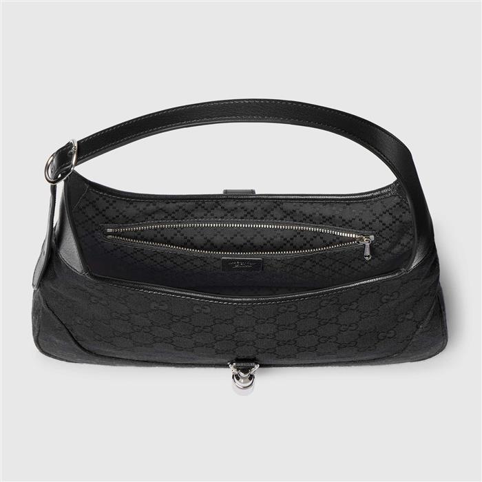 GUCCI Jackie 1961 Medium Leather Shoulder Bag Black