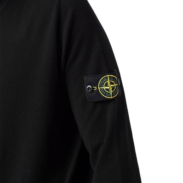 STONE ISLAND Black Crewneck Knit Sweater with Logo Patch 7515511A1 V0029